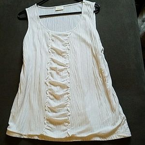 White sleeveless top